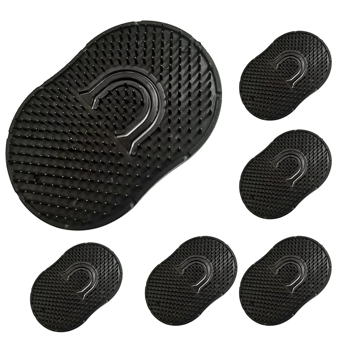 Soft 'N Style 6 Packs Pocket Palm Combs, Shampoo Comb, Massager Hair Brush Comb, Scalp Massager Brush Comb, Wave brush, Palm hair brush (Black)