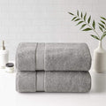 Madison Park 800GSM 100% Cotton Luxurious Bath Towel Set Highly Absorbent, Quick Dry, Hotel & Spa Quality for Bathroom, Bath Sheet 34" x 68", Silver 2 Piece