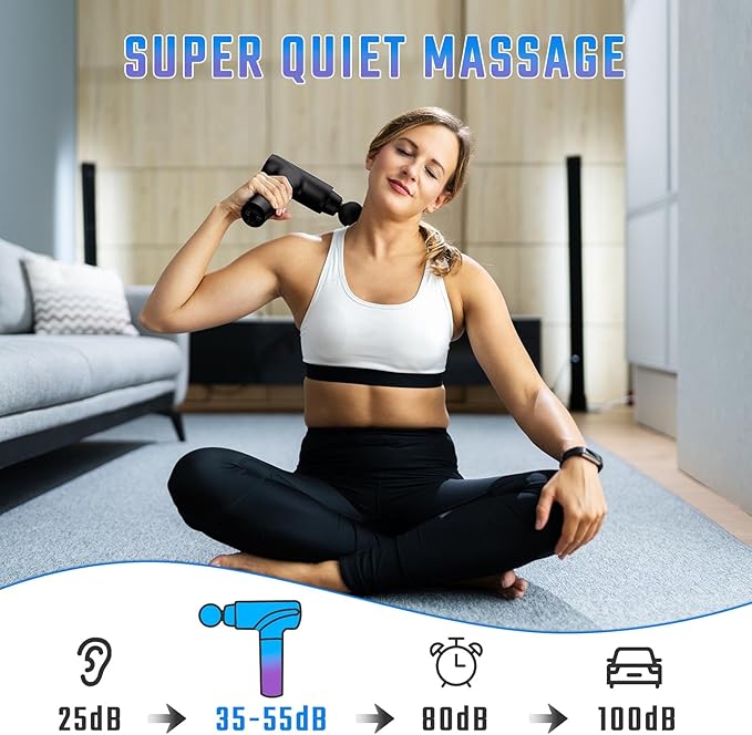 cotsoco Massage Gun Deep Tissue, Muscle Massage Gun with 9 Attachment Heads 20 Speeds & Silent Brushless Motor for Pain Relief, Handheld Percussion Back Massager Gun, Mothers Day Gifts for Mom(Black)