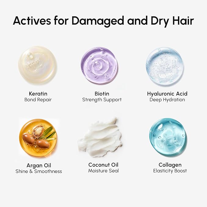 MAREE Deep Conditioning Leave-In Hair Mask for Damaged Hair – Keratin Hair Treatment with Biotin, Natural Oils & Vitamins – Leave-In Conditioner for Repair and Hydration – Color Glazers