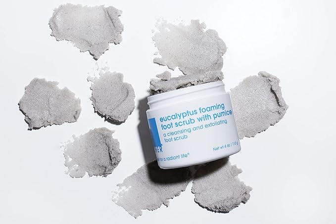 LATHER Eucalyptus Foaming Foot Scrub with Pumice Stone (8 oz) Cleansing & Exfoliating Scrub - Lavender & Citrus - Cracked Heels - Pedicure Tools - Foot Cream - Vegan & Cruelty Free - Beauty, Skin Care