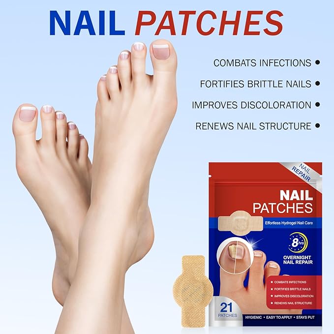 Nail Repair Patches 2 Pack, 21PCS Nail Care Kit for Weak & Cracked Nails, Nail Protector for Improving Appearance of Damaged & Discolored Nails