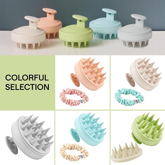 Silicone Scalp Scrubber for Dandruff – Serum, Balm, & Hair Oil Applicator – Scalp Massager Hair Growth for Men, Women – Shampoo Massager Brush or Head Scratcher – Alternative to Shower Comb (Green)
