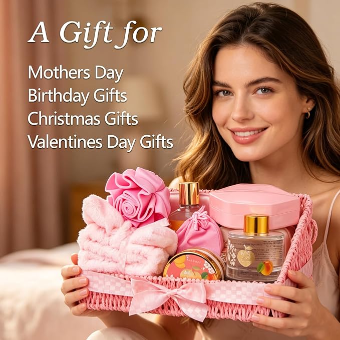 Mother's Day Gift Basket for Women, Gifts for Women - 23-Piece Spa Gift Baskets for Women, Bath and Body Gift Basket for Mom, Spa Kit | Perfect for Holiday, Christmas, Birthday, Valentines Day Gifts