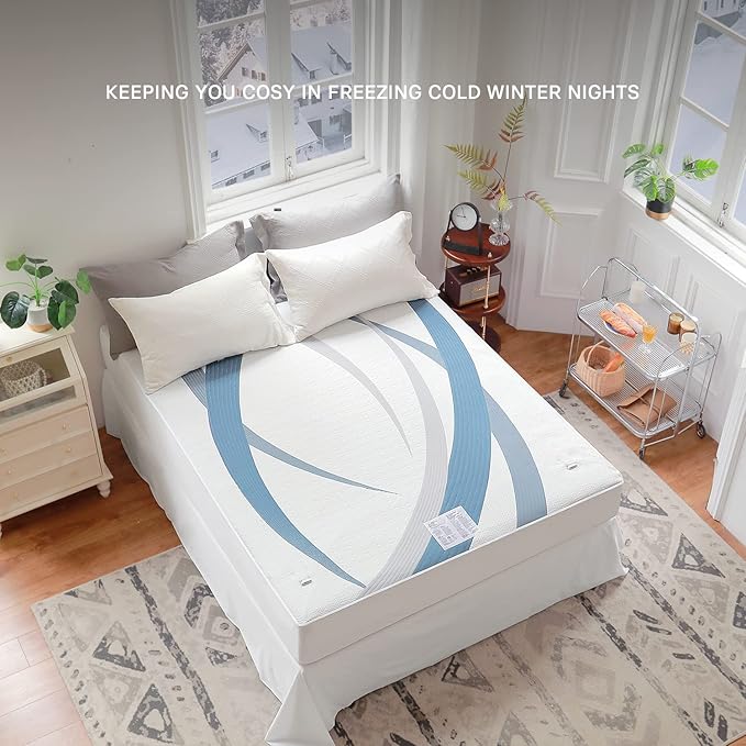 Gotcozy Heated Mattress Pad Full Size - Electric Mattress Pad Fit up to 15‘’with 10 Heat Setting & 10 Hour Auto Off ETL Certified Machine Washable(Blue)