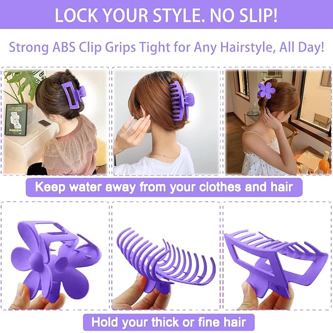 16pcs Skincare Headband Set, Headband Set for Face Washing Spa and Makeup, Including 1 Hairband, Wristband, 3 Hair Claw Clips and 10 Hair Ties, with Box, Gift for Women and Girls, Purple