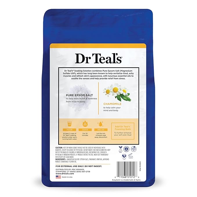 Dr Teal's Epsom Salt Soaking Solution, Chamomile, 48 Oz