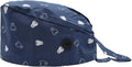 Gourd-Shaped Working Cap with Button, Adjustable Tie Back Hat Sweatband Hair Cover for Women Men, Multiple Color