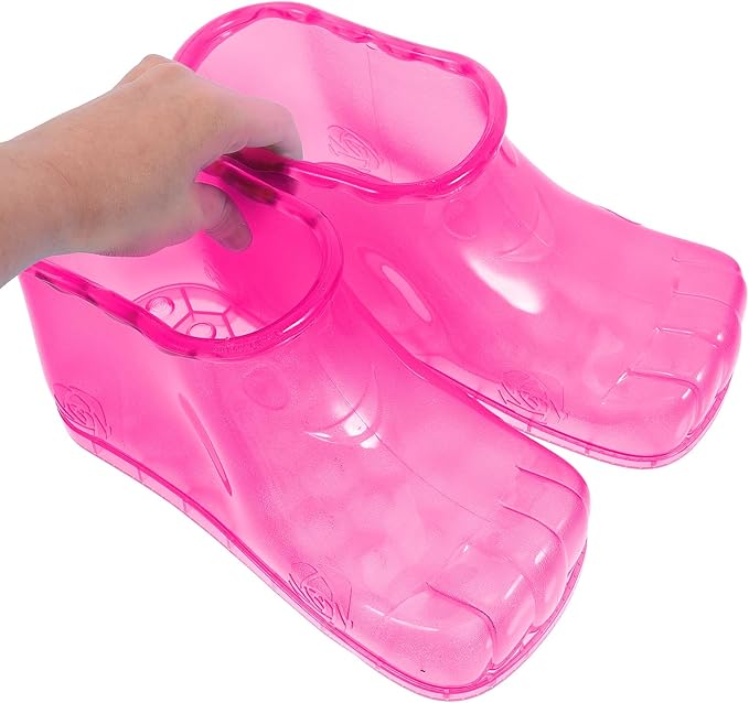 FRCOLOR Foot Soaking Shoes Waterproof PVC Spa Bath Slippers for Home Pedicure and Relaxation Comfortable Foot Bath Soaker Boots 10.24X4.92X10.24 Inches