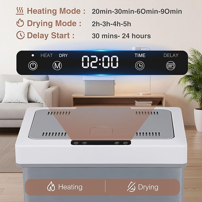 IPOW Foldable Towel Warmer 35L Large Quick Heating Hot Warming Tub Fits Up to 3 Oversized Towels(45"x70"), Bathrobes and Blankets Ideal for Home & Spa