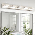 VOLISUN Modern Bathroom Vanity Light Fixtures (5-Light, 40-Inch), Brushed Nickel LED Bathroom Light Fixtures Over Mirror, 360°Rotatable Head, LED Vanity Lights for Bathroom (Cool White 6000K)
