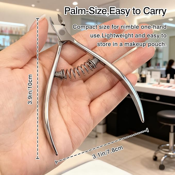 Premium Stainless Steel Cuticle Nipper for Manicure & Pedicure, Precision Nail Care Tool with Sharp Blade