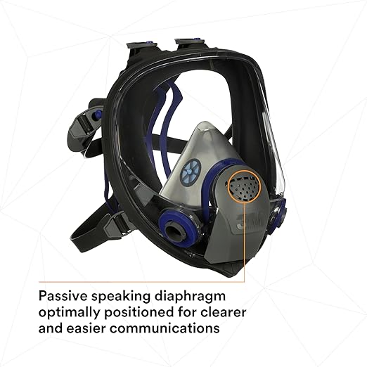 3M Ultimate FX Full Facepiece Reusable Respirator, FF-401, NIOSH, ANSI, Six-Strap Harness for a Secure Comfortable Fit, Cool Flow Valve, Passive Speaking Diaphragm, Small