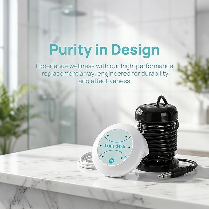 Ionic Foot Bath Detox Machine(No Basin), Foot Detox Machine to Remove Toxins, Portable Home Foot Spa, 2 Ion Arrays for Detox & Relaxation, Easy Clean, Perfect for Family/Gift/Self-Care