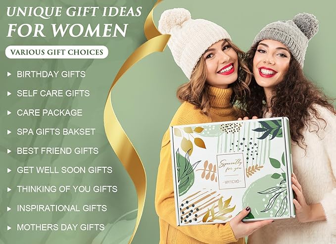 Self Care Get Well Soon Gift Baskets for Women, Birthday Gifts for Women Care Package Thinking of You Relaxing Spa Gift Set, Unique Valentines Day Gifts for Her Mom Friends Wife Girlfriend Sister