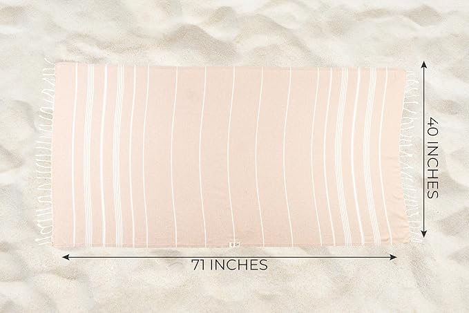 Ray Silver Turkish Beach Towel – 100% Cotton 40x71 Quick Dry Oversized Sand Free Lightweight Blanket for Travel Camping Bath Sauna Pool Gym Yoga (1pc - S-Nude)