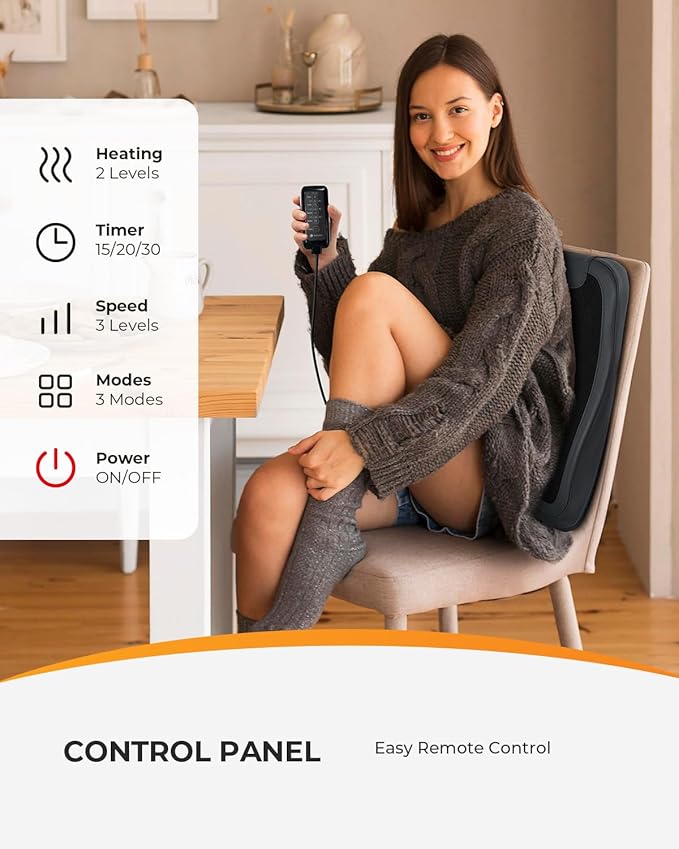 CooCoCo Lower Back Massager with Heat, 2026 Upgraded Back Massager for Pain Relief Deep Relief, 2X Larger Heating Area and Faster Heating, FSA Eligible, HSA Shiatsu Rooling Back Massage