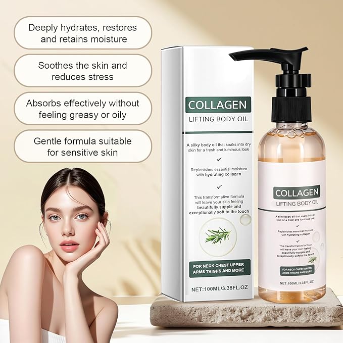 Collagen Oil, Collagen Lifting Body Oil, Advanced Hydrating Collagen Oil for Body -After Shower, Collagen Body Oil Firming for Women & Men (2pcs)