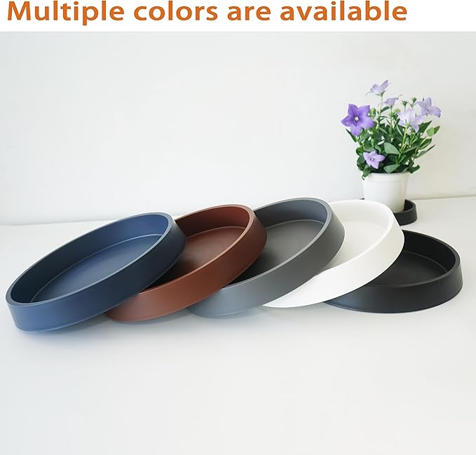 Plant Saucer Tray for Ceramic Plastic Pots, 20 inch Plant Saucers for Indoors, Pot Saucers Trays, Bird Bath Bowls, Flower Planter Water Drip Trays for Pots Base (20", Brown)