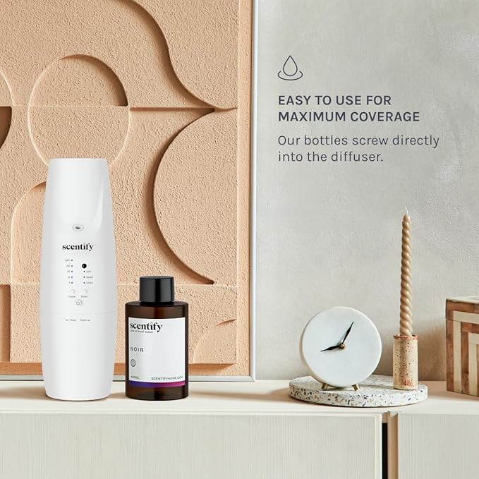 Scentify Noir Aroma Oil Refill Scent for Oil Diffusers – Bergamot, Lemon, Fig, Rose & Amber – Luxurious Relaxing Aromatherapy Diffuser Fragrance 100ml, 3.38 oz