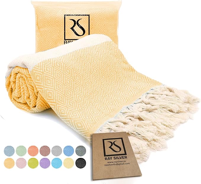 Turkish Beach Towels Oversized Clearance XL 40x71- Sand Free Beach Towel- 100% Cotton Soft Quick Dry Towel- Extra Large Travel and Pool Towels for Adults- Cloud Sandproof