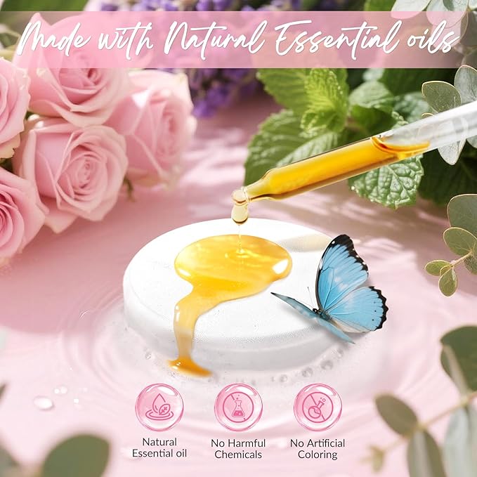 Mothers Day Gifts for Mom, Shower Steamers Aromatherapy, Birthday Gift for Women Grandma Wife Sister from Son Daughter, Shower Bombs Natural Essential Oil Self Care Relaxation, Pink