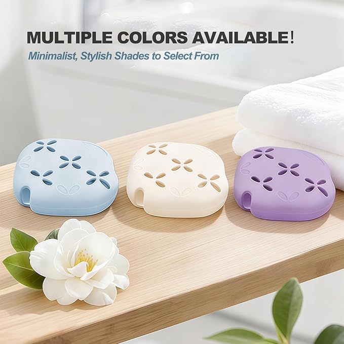 Silicone Shower Steamer Holder with Suction Cup - 3.28" Aromatherapy Steamer Tray for Shower Wall & Floor - Draining Soap Dish & Bath Bomb Hanger for Bathroom, Bedroom & Living Room - Easy Clean