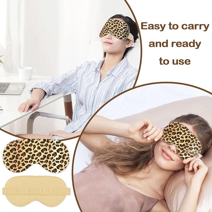 Leopard Sleep Mask for Girls Women, Light Blocking Design, Adult Children's Bedtime Blindfold for Travel and Home Use