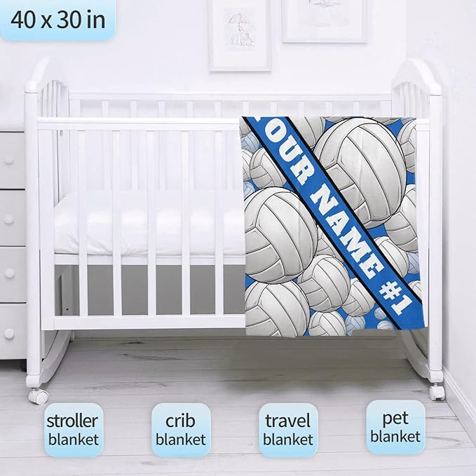 Custom Volleyball Blanket, Personalized Sport Throw with Name Text for Boy, Girl, Men, Women, Volleyball Gift for Player, Athlete, Coach, Team, Soft Customized Throw Blanket 60"x50"for Teen