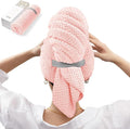 YFONG Large Hair Towel Wrap for Women, Super Absorbent Microfiber Hair Towel for Curly Hair, Fast Drying Hair Turbans with Elastic,Hair Drying Towel Wrap for Hair Care 26.3" X 40" (Pink)
