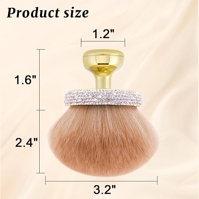 UNIMEIX Extra Large Body Makup Brush for Self Tanner Blend and Blur Body Brush, 3.2 Inch Wide-headed Sunscreen Applicator for Face, Legs, Body, Powder, Cream and Foundation (Gold)