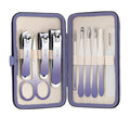 Manicure Set, 10 pcs High-Carbon Steel Nail Clippers Set, Portable Mini Manicure and Pedicure Kit, Travel Grooming Nail Kit with Leather Bag for Men and Women