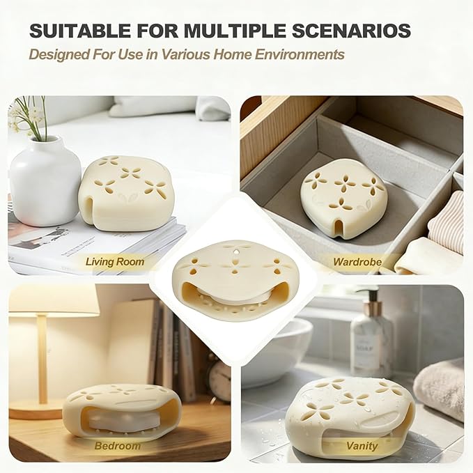 Silicone Shower Steamer Holder with Suction Cup - 3.28" Aromatherapy Steamer Tray for Shower Wall & Floor - Draining Soap Dish & Bath Bomb Hanger for Bathroom, Bedroom & Living Room - Easy Clean