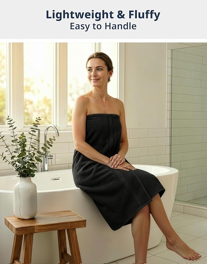 LANE LINEN 100% Cotton Bath Sheets - Exclusive Zero Twist Technology - 4 Pack (35"x66") Extra Towels large - Ultra Soft, Quick Dry & Super Absorbent - Hotel Collection Oversized Bath Towel Set - Black