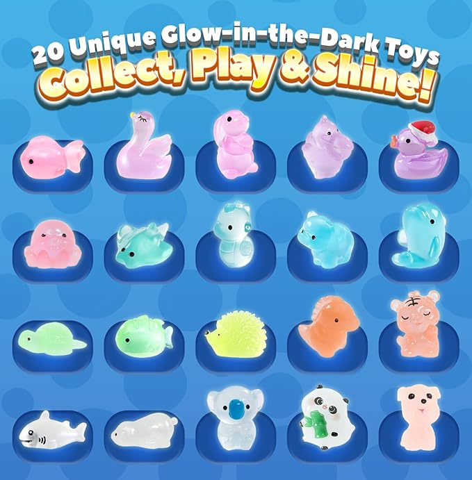 Bath Bombs for Kids with Surprise Inside, 20 Pack Handmade Bath Bomb Gift Set with Glow-in-the-Dark Toys, Fizzy Bath Balls for Fun, Great Christmas Gift or 2025 Advent Calendar for Boys & Girls