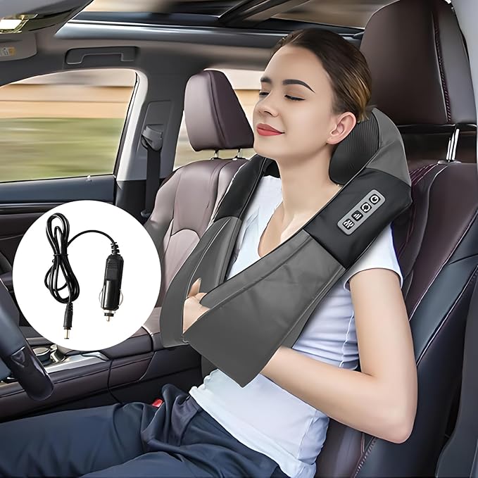 UFFAE Shiatsu Neck and Back Massager with Heat, Electric Deep Tissue Kneading Neck and Shoulder Massage, Best Gifts for Women Men Mom Dad Mothers Fathers Day Birthday Gift, Grey (NOT Cordless)