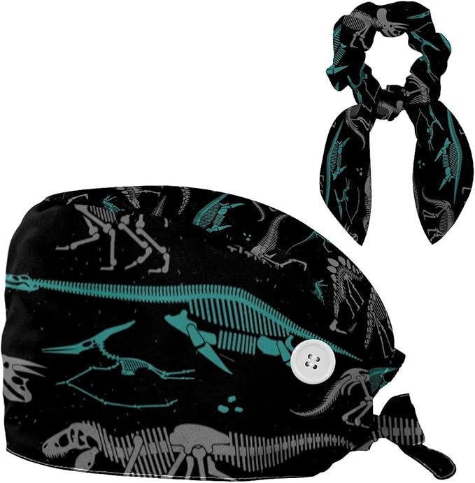 Scrub Cap with Hair Scrunchy, Ponytail Holder Surgical Cap