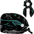 Scrub Cap with Hair Scrunchy, Ponytail Holder Surgical Cap