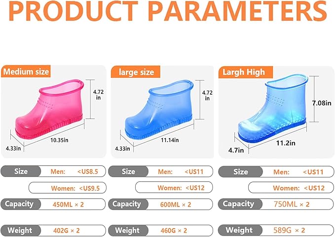 WMHYLYH Movable Foot Soaker, Portable Feet Soaking Tub Massage Foot Bath Shoes, Bath Massager Basin Pedicure Feet Spa Shoes for Thermal Massage to Promote Blood Circulation (Medium, Red)