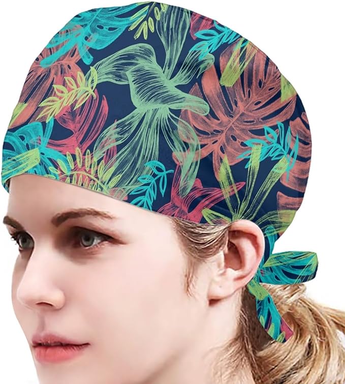 JoyLamoria Novelty Printed Cap with Sweatband Women Men Adjustable Tie Back Hats for Paiting