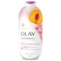 Olay Body Wash for Women, Fresh Radiance, 24/7 Skin-Loving Freshness, Visibly Radiant, Plant Based Cleansers, Vitamin B3 & Antioxidant Blend, For All Skin Types, Peach & Cherry Blossom Scent, 22 fl oz