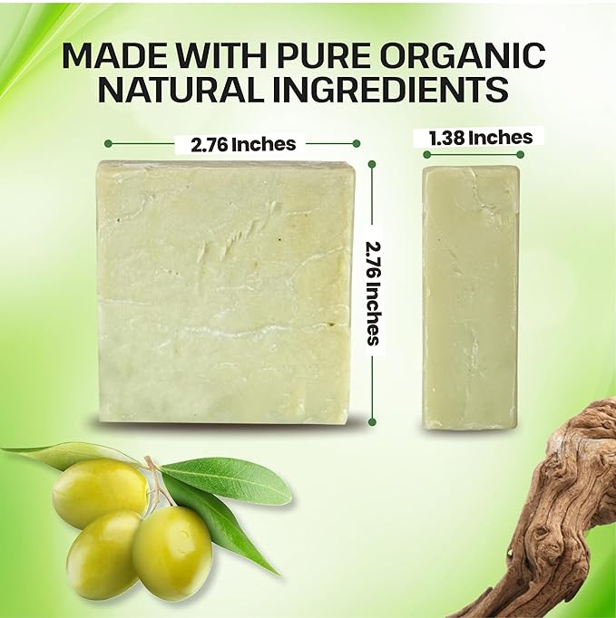 Dr.Ancient Olive Oil Soap Bar, Organic Soap Bars Handcrafted the Traditional Way, Natural Chemical-Free, Vegan, Used for Face Wash, Body Wash, Hand Cleansing and Skin Care, Gentle Cleanser