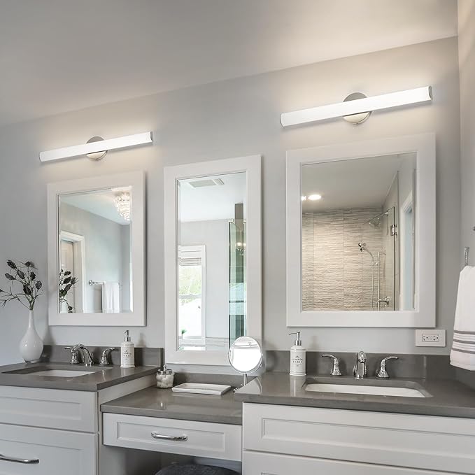 OOWOLF 31.5 Inch LED Bathroom Vanity Light, Brightness Adjustment Vanity Light Bar 30W 3000LM, Natural White 4000K Wall Lights Fixture Over Mirror, Modern Vanity Lighting for Bathroom/Dressing Room