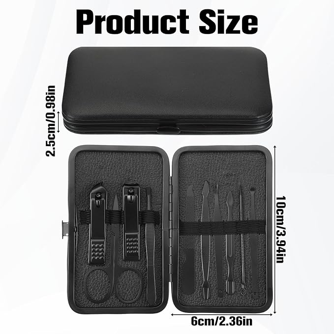 Nail Clippers Sets Manicure Stainless Steel Nail Grooming Cutter Kit Travel Pedicure Care Tools Accessories File Tip Tweezers Cuticle Pusher for Women Dad Men Teen Boys Boyfriend
