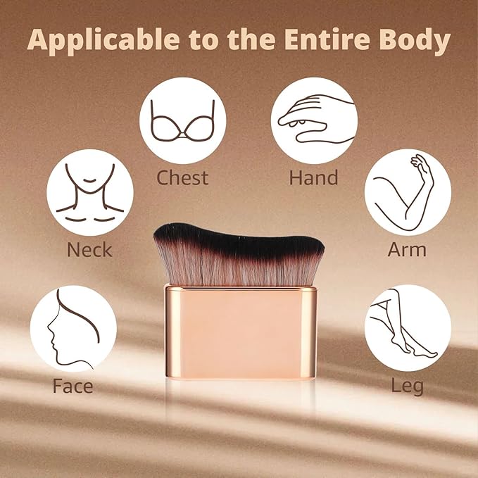 Professional Kabuki Foundation Brush - Self Tanning Blend Brush, Makeup Brush Streak-Free Application Multi-Use for Foundation Self Tanner Sunscreen Body Lotion (Rose Gold (Self Tanner Brush))