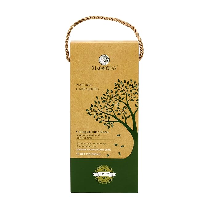 Xiaomoxuan Organic Plant-Based Collagen Hair Mask with Tea Tree Oil for Dry Damaged, Frizzy Hair - Split End Repair Treatment, Hydrating & Strengthening