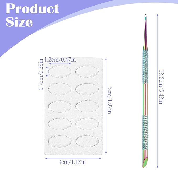 Russian Prep Nail Pushers, Pre-treatment Cuticle Pusher, Dual Ended Cuticle Remover with 100/180 Grit Sandpaper Sheets, Nail Art Dead Skin Removing Tool for Fingernails Toenails Manicure Pedicure