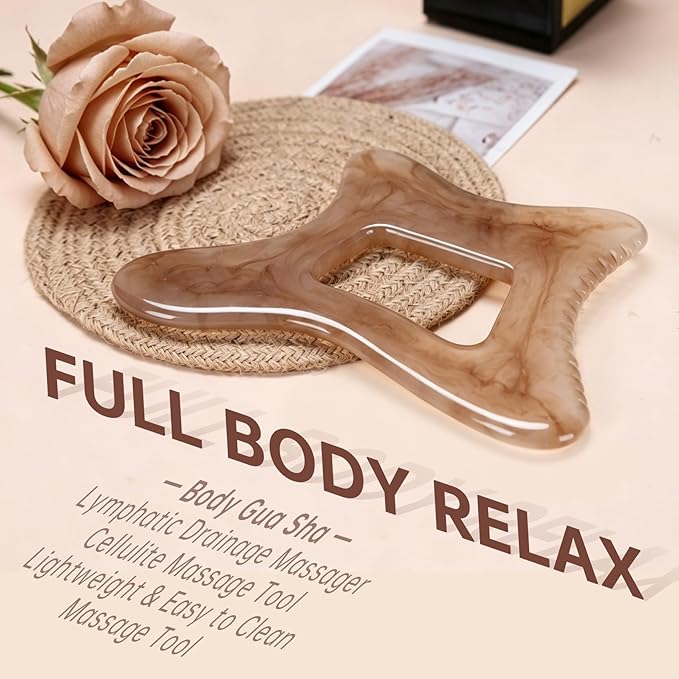Body Gua Sha Tool Large Gua Sha Body Tool Cellulite Massage Tool (Resin) Lymphatic Drainage Tool Guasha Tool for Face, Back, Legs, Women's Body Shaping Tools