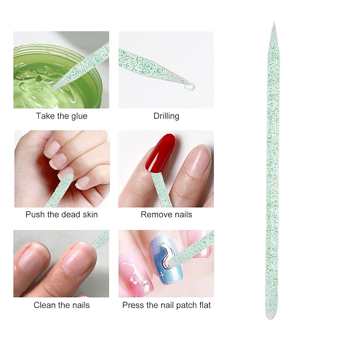100 pieces disposable cuticle pusher, cuticle pusher remover cleaner for fingernail, cuticle cleaning and nail care for beginners and professional nail technicians(green)
