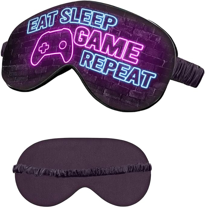 Sleep Mask for Kids Boys, Silk Eye Covers for Sleeping, Adjustable Strap & Light Blocking Design, Adult Children's Bedtime Blindfold for Travel and Home Use